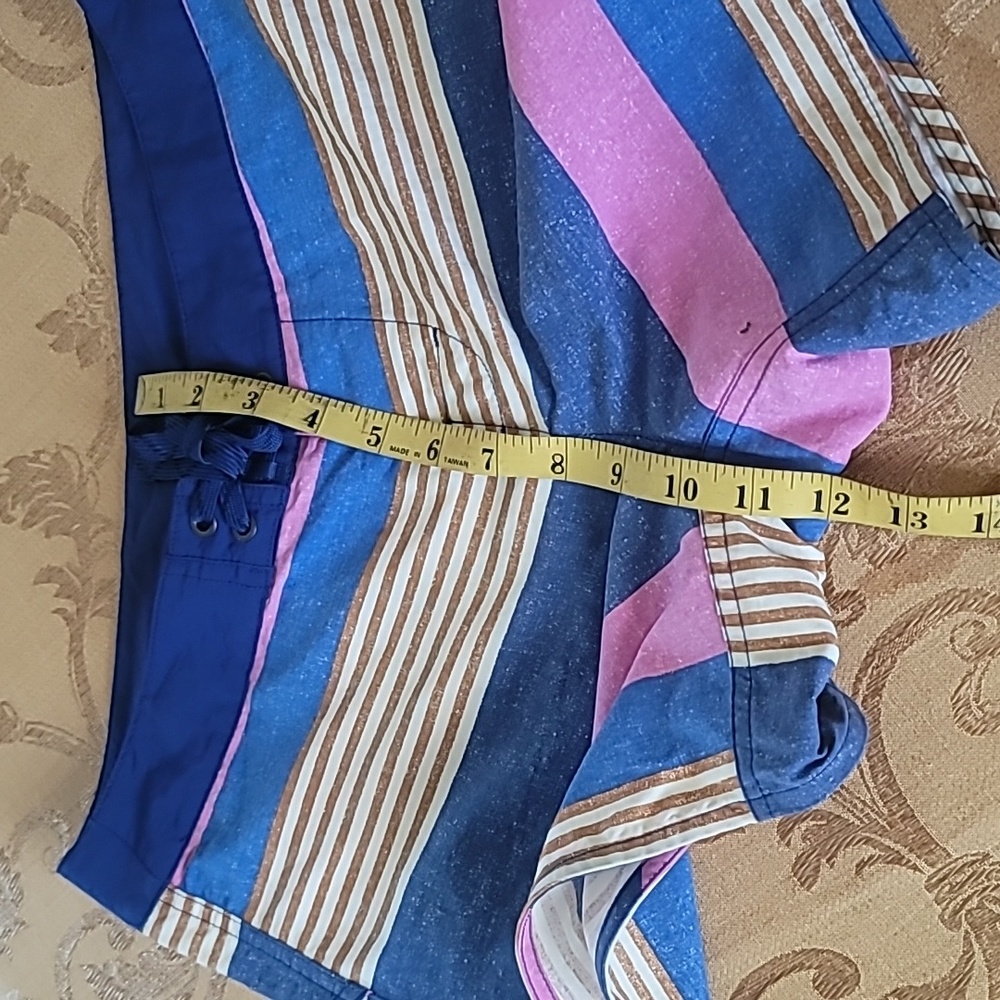 Women's Patagonia Wave Maker Board Surfing short Pink & Blue Stripe SZ 8 - Picture 13 of 15
